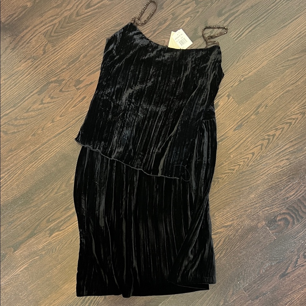 Elegant Black Velvet Skirt and Top